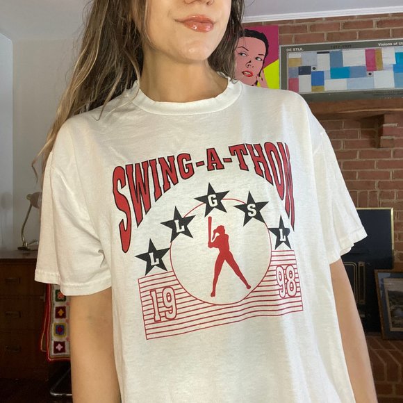 Vintage 1998 Swing-A-Thon Softball Single Stitch Tee Sports Baseball Ath… - Picture 1 of 11